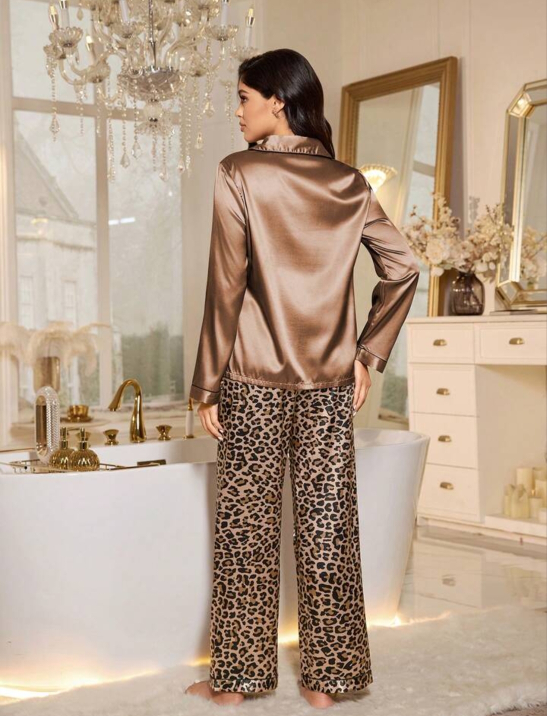 Women's Leopard Print Pyjama Set