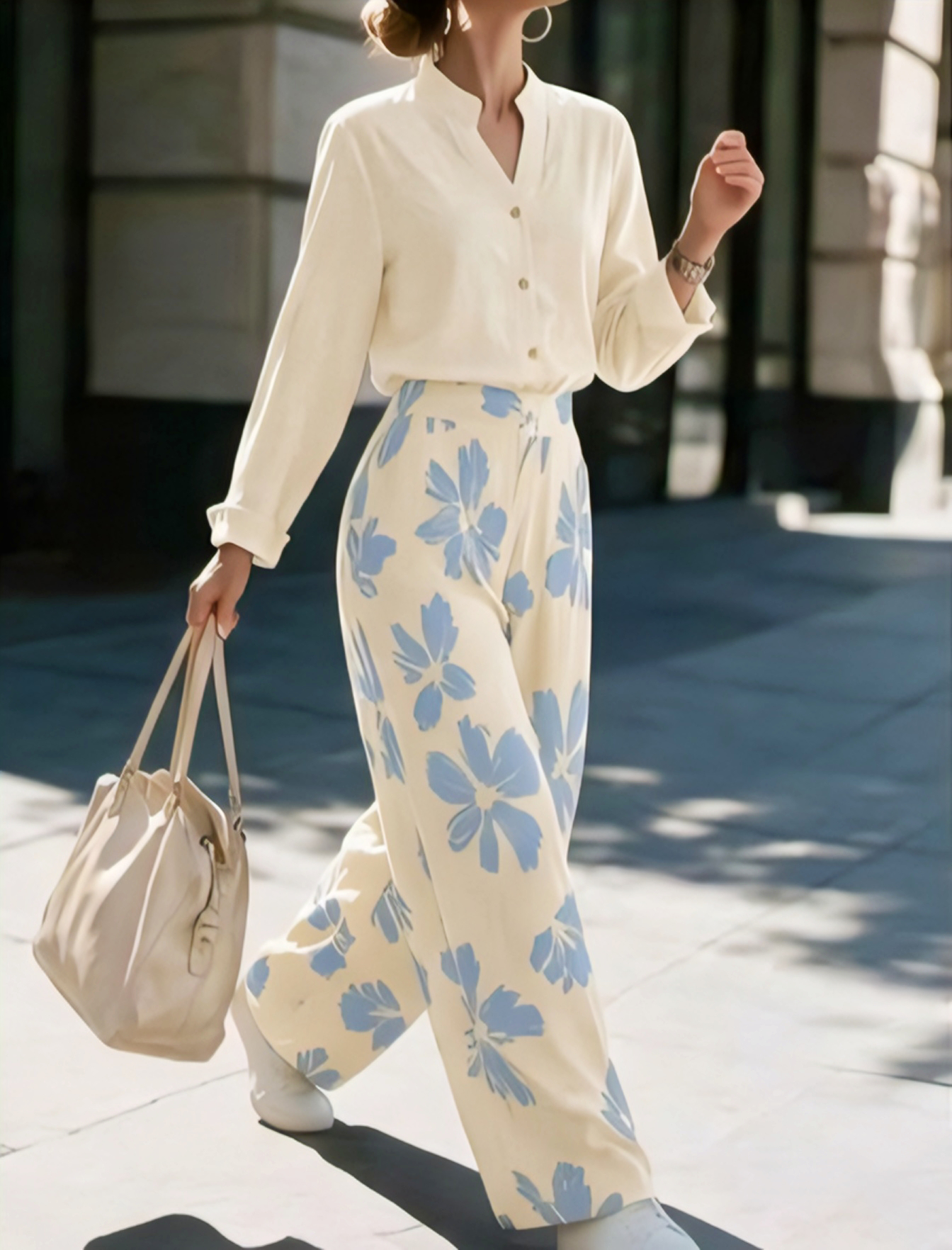 Women's Vintage Floral Printed Cotton Co-Ord Set