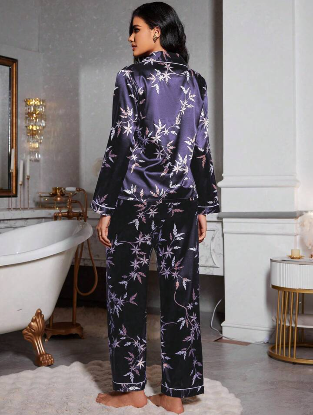 Women's Flower Print Pyjama Set