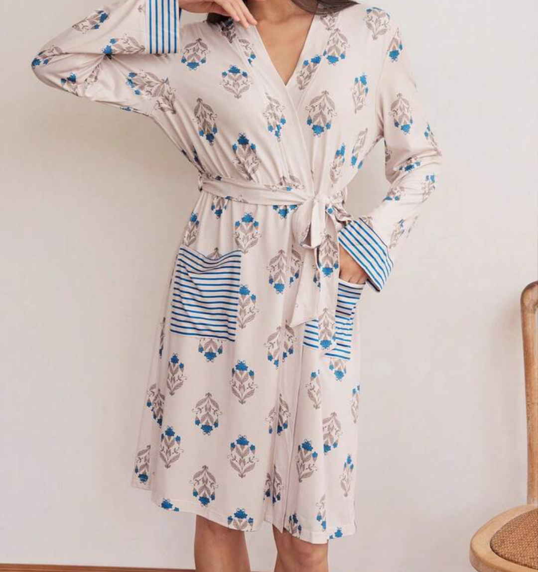 Women's Cotton Sleep Robe - With Pockets