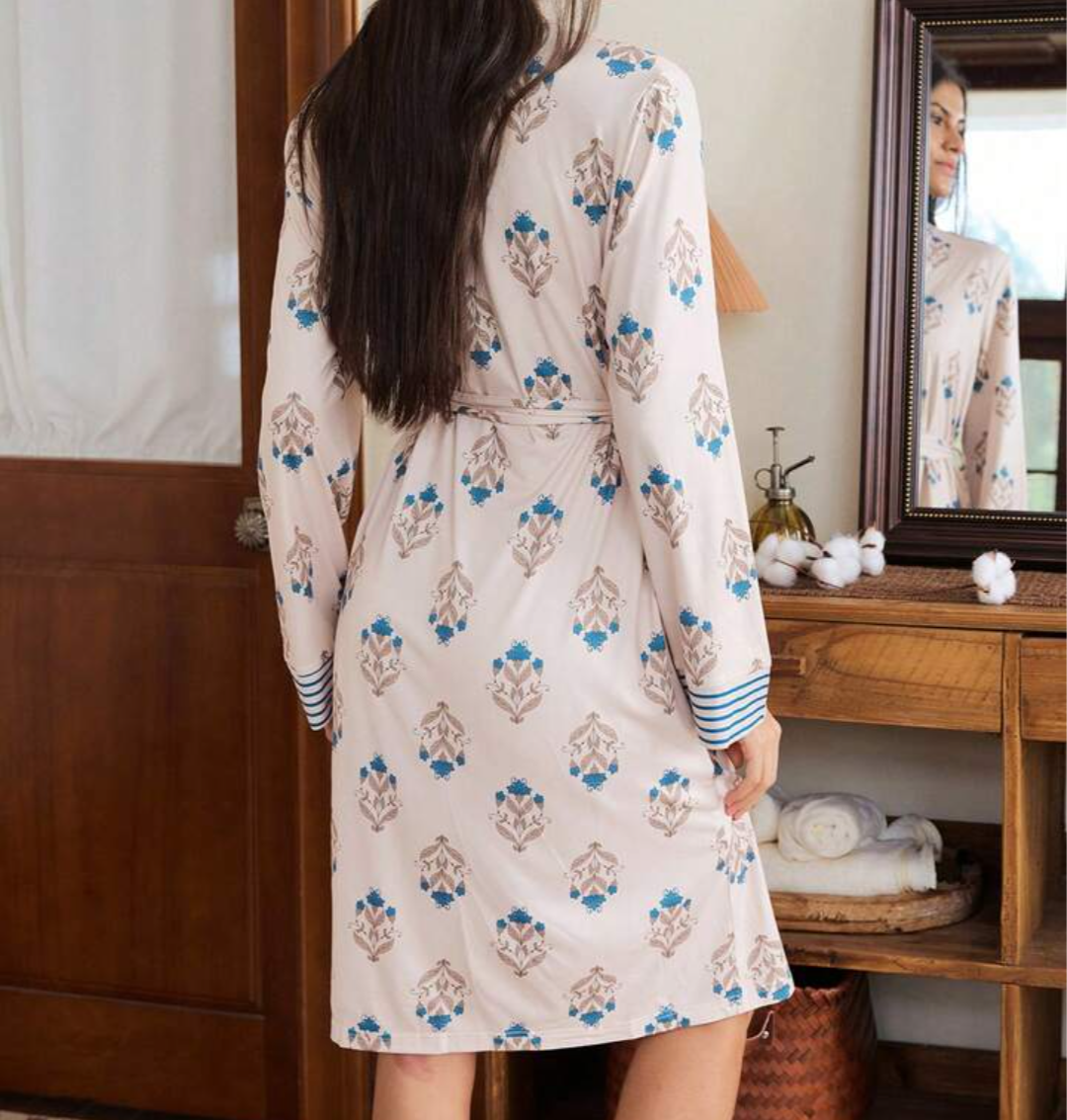 Women's Cotton Sleep Robe - With Pockets