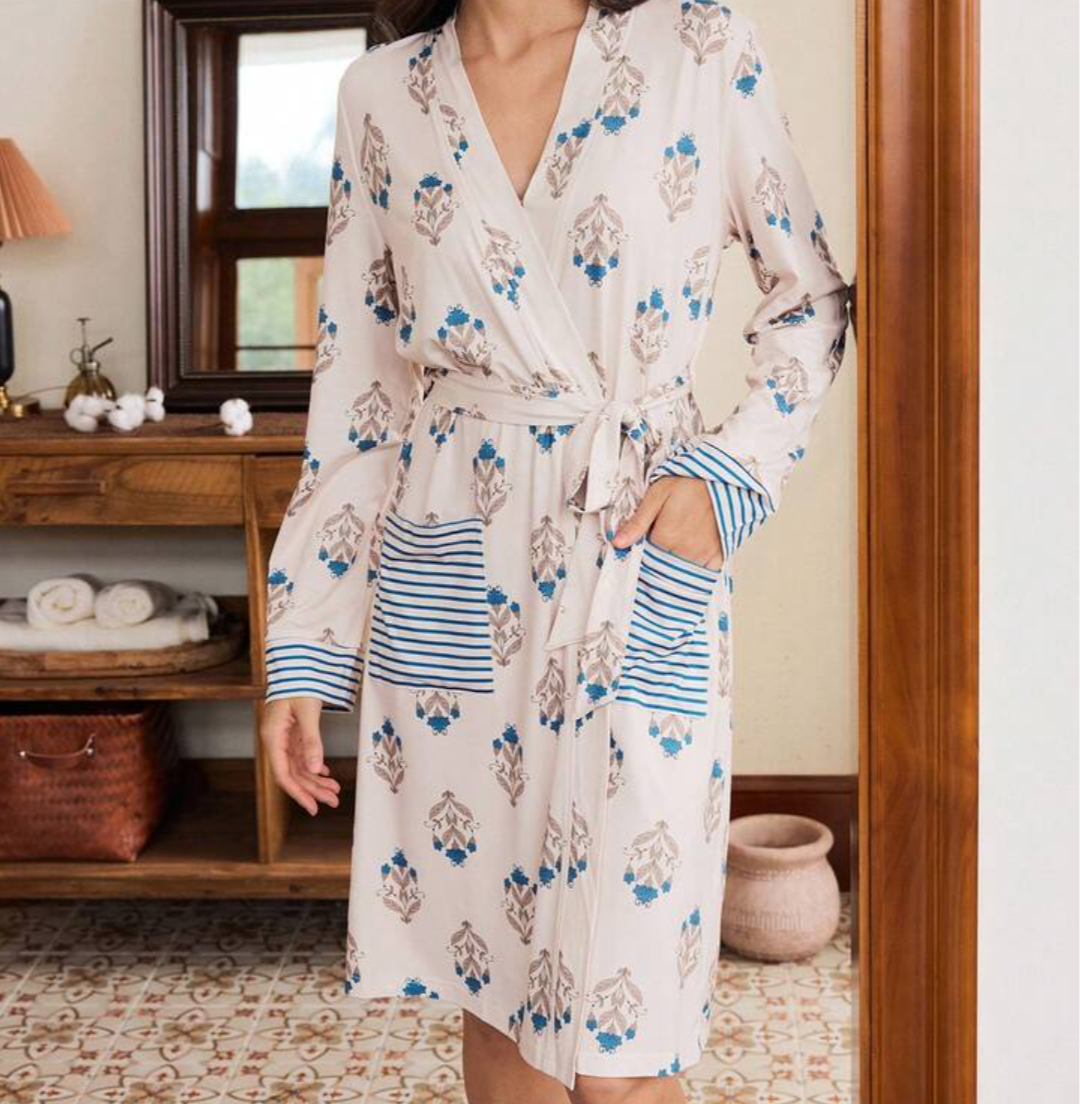 Women's Cotton Sleep Robe - With Pockets