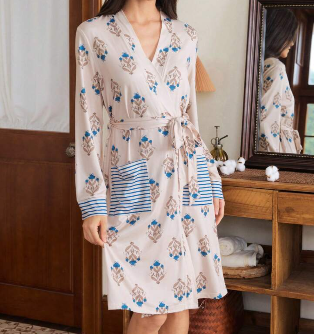 Women's Cotton Sleep Robe - With Pockets