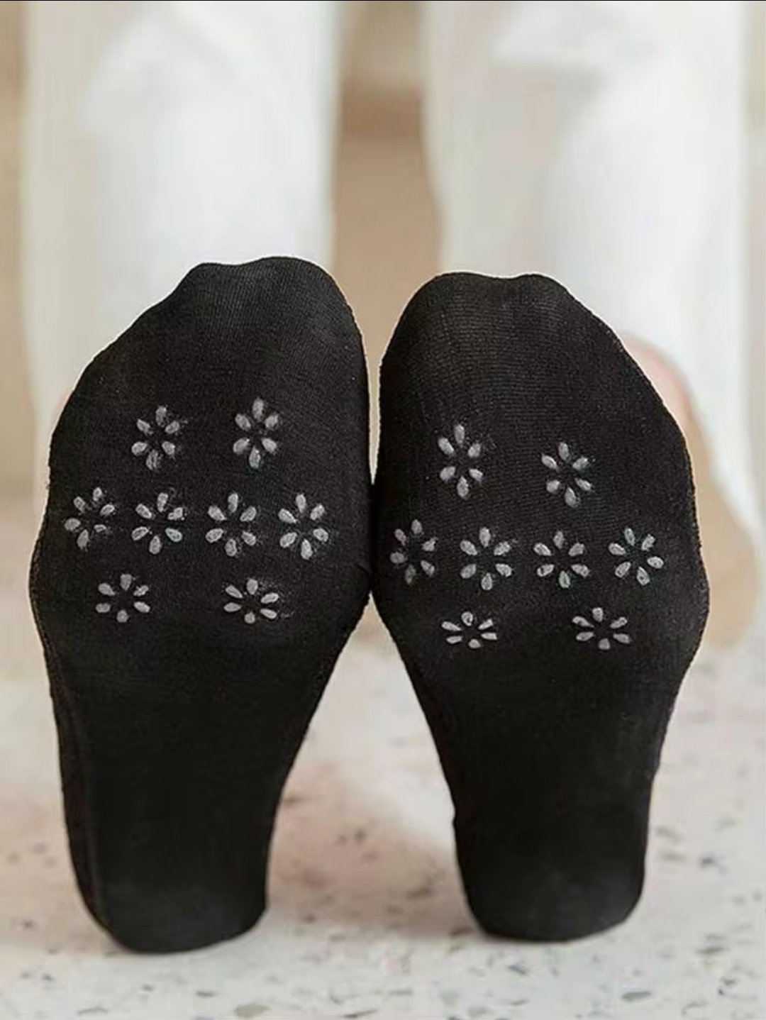Women’s Black Floral Lace No-Show Liner Socks – Breathable Low-Cut Loafer & Flat Socks